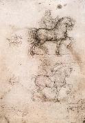 LEONARDO da Vinci Equestrian monument painting